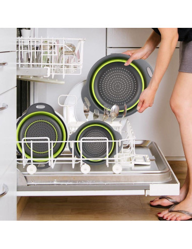 Juego de Coladores de Silicona Plegables Genérico - 3 Tamaños