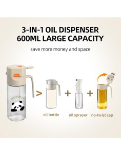 Pulverizador de Aceite MDZF SWEET HOME 600ml Gris Panda 2