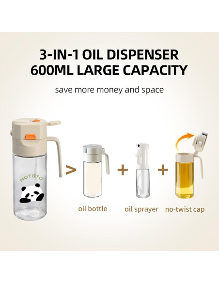 Pulverizador de Aceite MDZF SWEET HOME 600ml Gris Panda