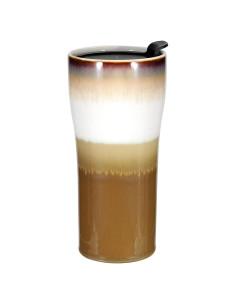 Taza de cerámica aislada Kopmath 425ml con tapa resistente