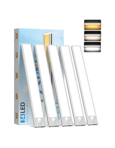 Luz Bajo Gabinete PZSUNLY 34 LED Recargable 1100mAh 5 Pzs