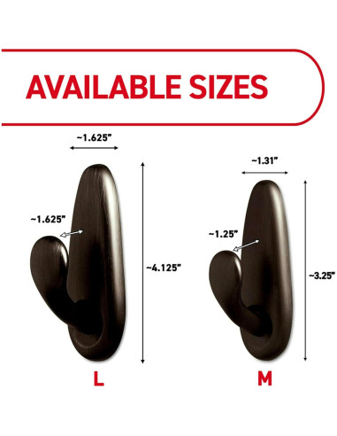 Ganchos de Metal Grande Command Níquel Cepillado 2 Pzas 5 lb