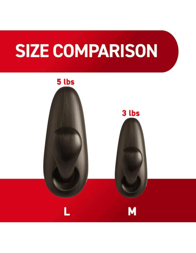 Ganchos de Metal Grande Command Níquel Cepillado 2 Pzas 5 lb