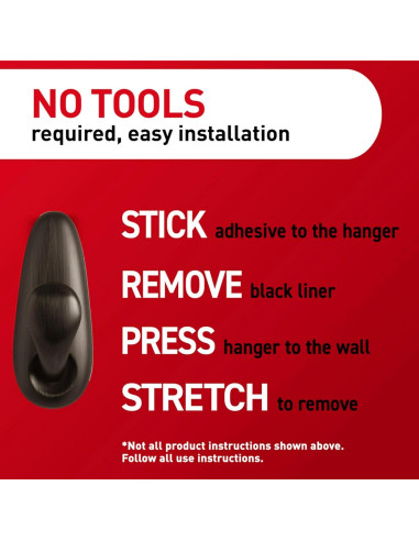 Ganchos de Metal Grande Command Níquel Cepillado 2 Pzas 5 lb