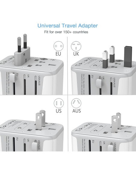 Adaptador de Viaje TESSAN 4 Puertos USB C Gris 2500W