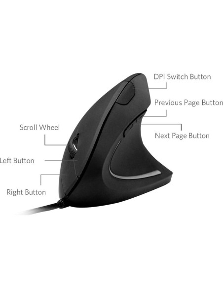Ratón Vertical Ergonómico Anker CE100 USB 1000/1600 DPI