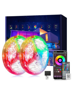 Luces LED RGB 250 pies Ledagic con control remoto y APP