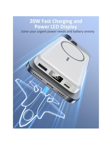 Cargador Portátil 5 en 1 10000mAh Shenzhen W17 Blanco