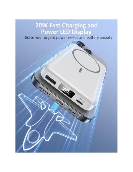 Cargador Portátil 5 en 1 10000mAh Shenzhen W17 Blanco