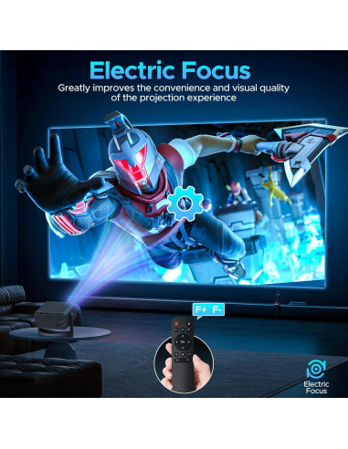 Proyector portátil HOTPEAK 4K WiFi Bluetooth 1080P 360