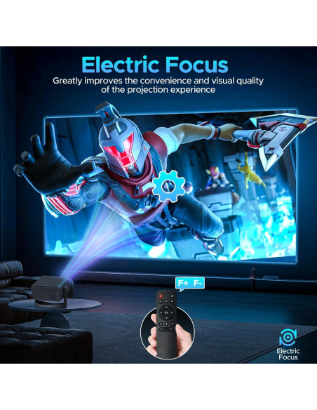 Proyector portátil HOTPEAK 4K WiFi Bluetooth 1080P 360