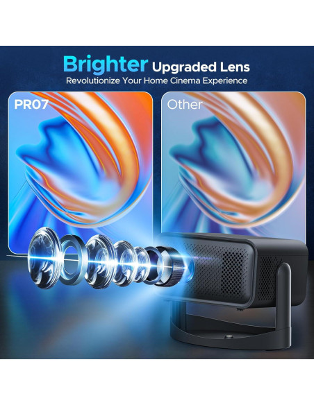 Proyector portátil HOTPEAK 4K WiFi Bluetooth 1080P 360