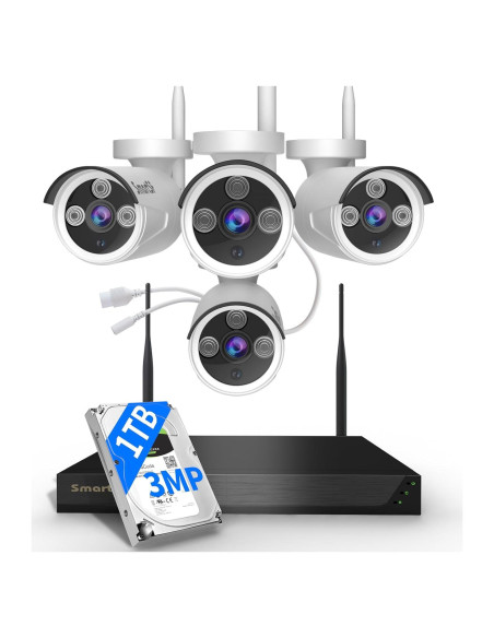 Sistema de Cámara de Seguridad Inalámbrico SmartSF 10CH 2K 1TB