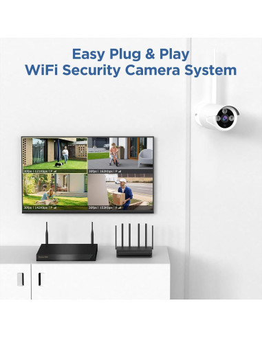 Sistema de Cámara de Seguridad Inalámbrico SmartSF 10CH 2K 1TB