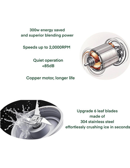 Licuadora de Smoothies EC Retro Verde 300W 2 Velocidades 600ml Licuadora de Smoothies EC Retro Verde 300W 2 Velocidades 600ml