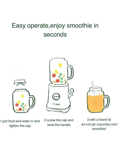 Licuadora de Smoothies EC Retro Verde 300W 2 Velocidades 600ml