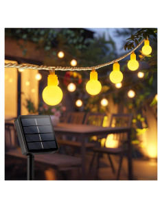 Luces Solares Brightown 60 LED 5.97m Blanco Cálido para Exterior