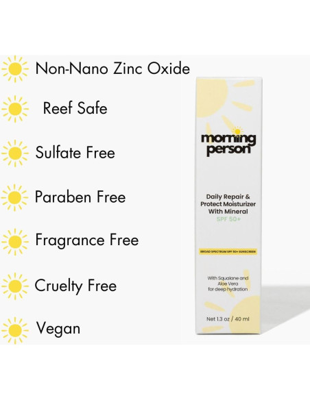 Hidratante Diario SPF 50+ Morning Person con Escualano y Aloe Vera