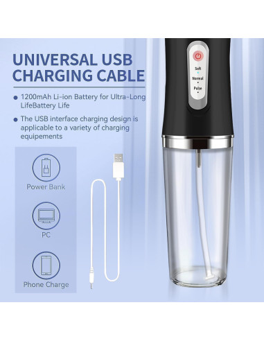 Limpiador Dental Inalámbrico Somall IPX7 3 Modos 4 Jets 230ml