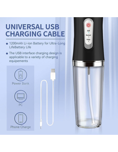 Limpiador Dental Inalámbrico Somall IPX7 3 Modos 4 Jets 230ml