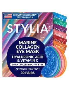 Parches para Ojos Stylia Colágeno Marino 30 Pares Hidratantes