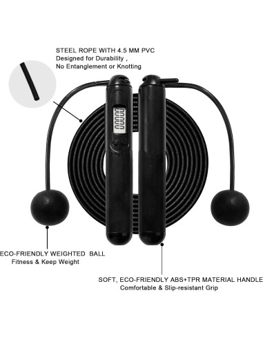 Cuerda de Salto 2-en-1 Taiahiro con Contador LCD Ajustable