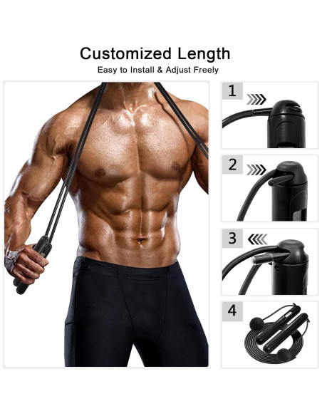 Cuerda de Salto 2-en-1 Taiahiro con Contador LCD Ajustable