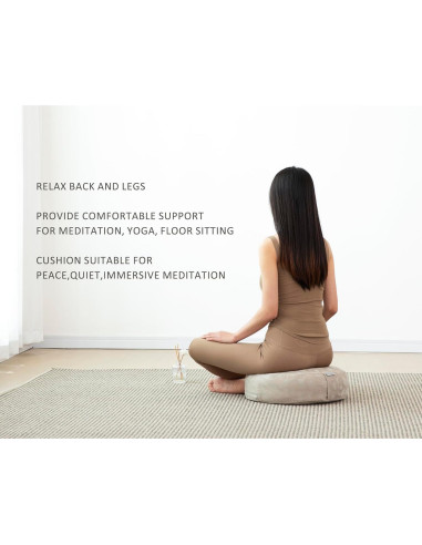Cojín de Meditación Halotribe 40x40 cm Relleno de Trigo Sarraceno