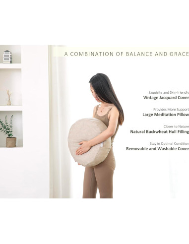 Cojín de Meditación Halotribe 40x40 cm Relleno de Trigo Sarraceno