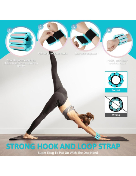 Pesas Ajustables para Muñeca y Tobillo SOLY 0.5 kg - Conjunto de 2