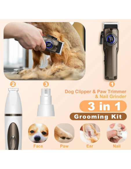 Kit de Aseo 3 en 1 GIMPYN para Perros y Gatos - Cortadora y Amoladora