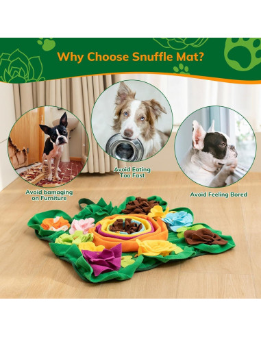 Alfombra de Olfato PUHOHUN para Perros - Juguete Interactivo 20x14cm