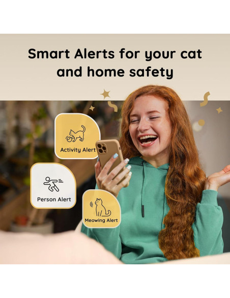 Cámara para mascotas 2K TKENPRO con dispensador de golosinas