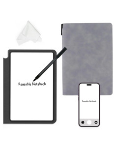 Cuaderno de Pizarra Reutilizable A5 Catephe Gris con Bolígrafo