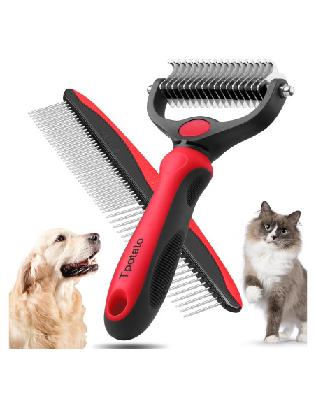 Cepillo Deshedding Tpotato para Perros y Gatos de Pelo Largo