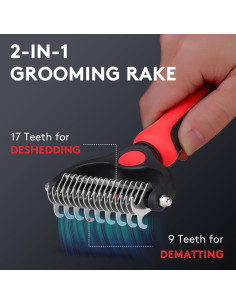 Cepillo Deshedding Tpotato para Perros y Gatos de Pelo Largo 2