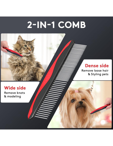 Cepillo Deshedding Tpotato para Perros y Gatos de Pelo Largo