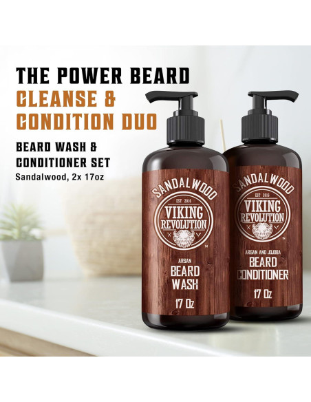 Juego de Champú y Acondicionador para Barba Viking Revolution 500ml