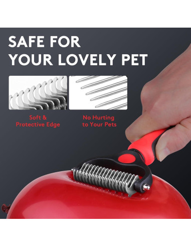 Cepillo Deshedding Tpotato para Perros y Gatos de Pelo Largo