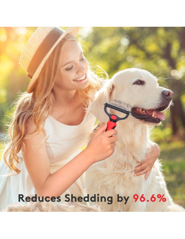 Cepillo Deshedding Tpotato para Perros y Gatos de Pelo Largo