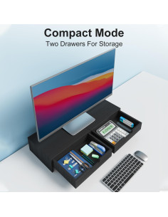 Soporte para Monitor de Computadora Epesoware Negro con 2 Cajones 2