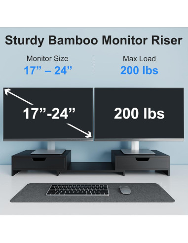 Soporte para Monitor de Computadora Epesoware Negro con 2 Cajones