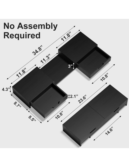 Soporte para Monitor de Computadora Epesoware Negro con 2 Cajones