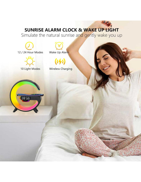 Lámpara Inteligente Longzhuo CJM001 con Altavoz Bluetooth y Carga Inalámbrica