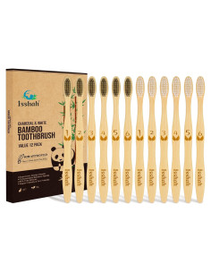 Cepillos de Dientes de Bambú Natural Isshah - Paquete de 12