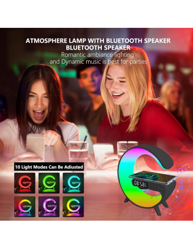 Lámpara Inteligente Longzhuo CJM001 con Altavoz Bluetooth y Carga Inalámbrica