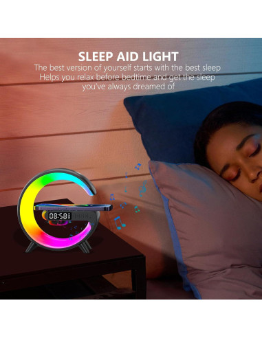 Lámpara Inteligente Longzhuo CJM001 con Altavoz Bluetooth y Carga Inalámbrica