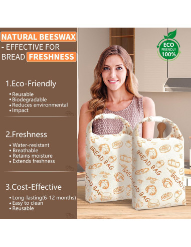 Bolsas de Pan de Cera de Abeja BATJA ZYQGH - 2 Unidades XL