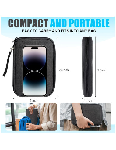 Bolsa Organizadora de Cables YONSEN DB001 Negra 24.5x35 cm