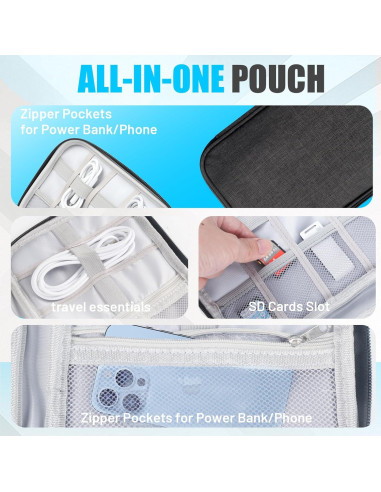 Bolsa Organizadora de Cables YONSEN DB001 Negra 24.5x35 cm